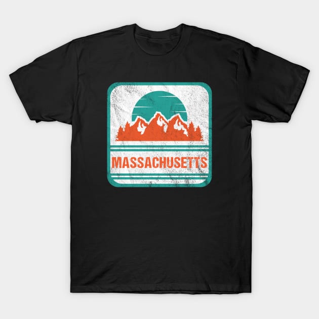 Retro Vintage Massachusetts USA Mountain Gift for Men T-Shirt by JKFDesigns